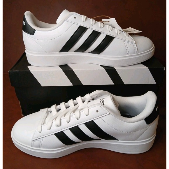 NEW Size 8 Adidas Grand Court Footwear White Black Size 8 Women's Sneakers #1274 - Picture 3 of 11
